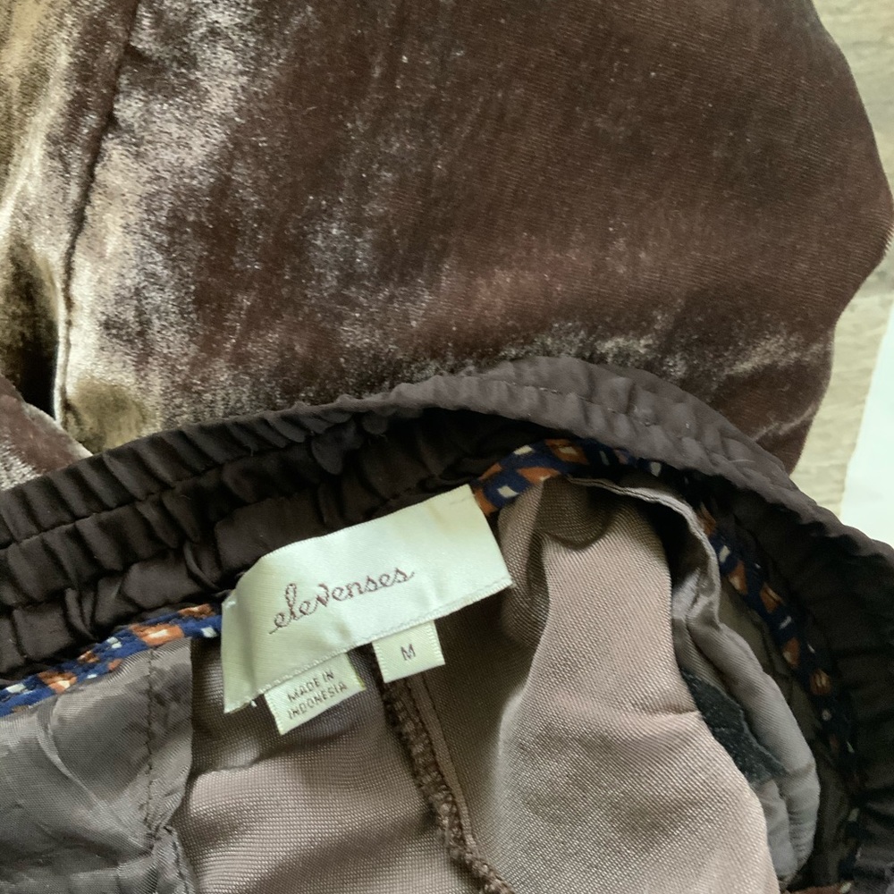 elevenses Brown Velvet Drawstring Ankle Pants - Picture 6 of 7